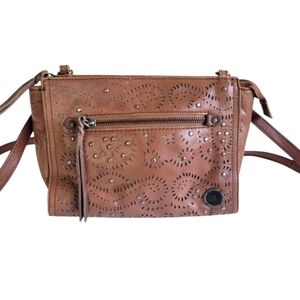 The Sak 100% Leather Crossbody Bag W Cutouts & Studs Small Medium
